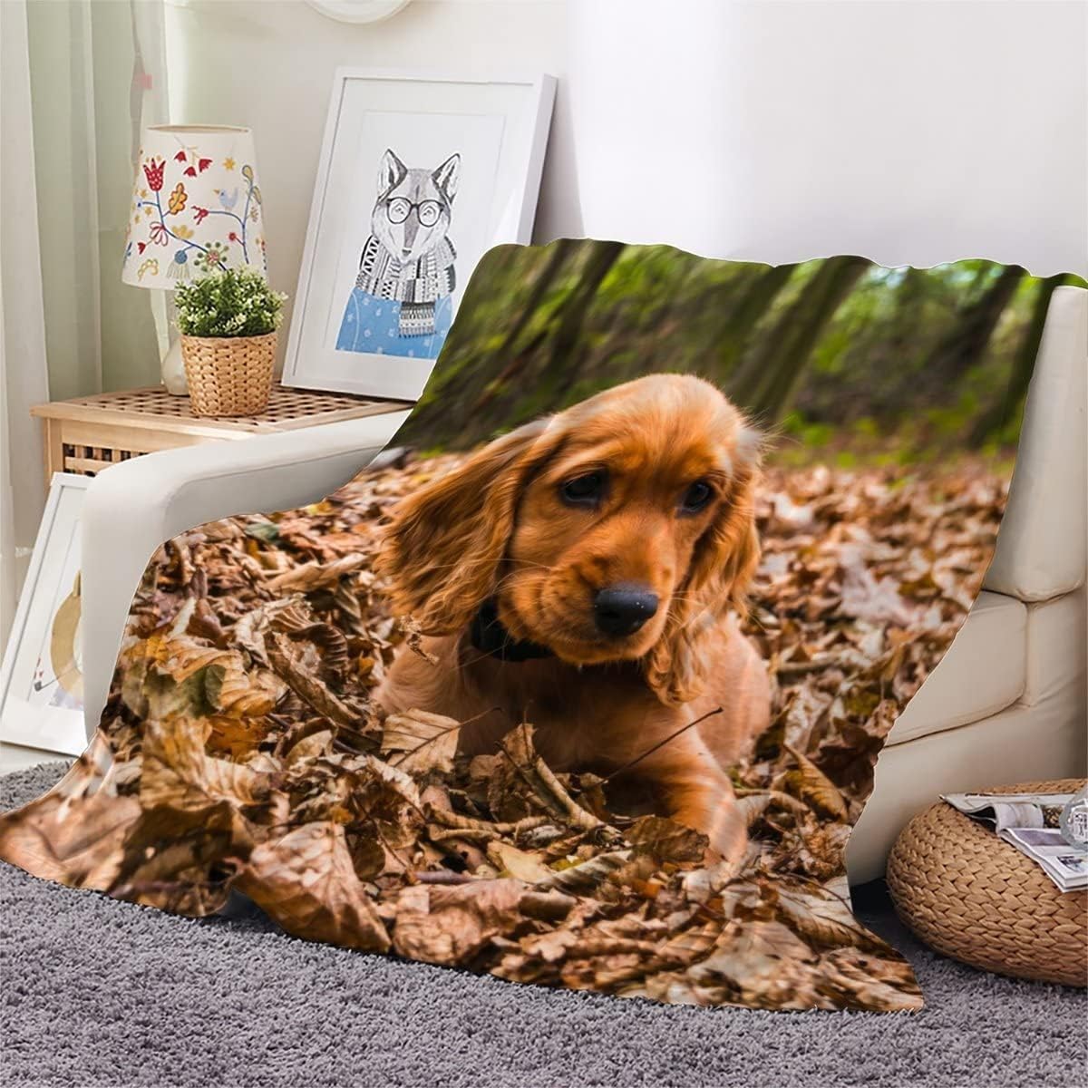 Plaid Polaire Enfant 130x150 Chihuahua Jaune, Flanelle