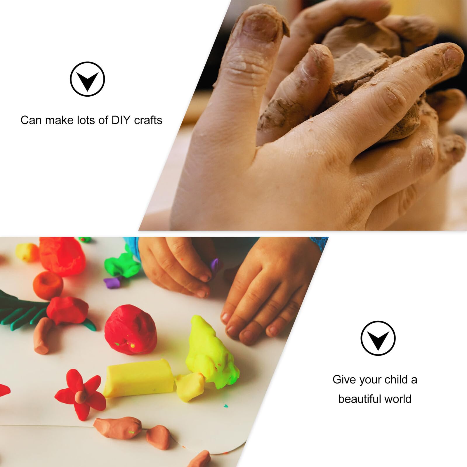 Pâte Polymère en Argile Naturelle Multi-usages Blanche Facile à Transporter pour Artisanat DIY Créatif Adaptée aux Garçon et Filles et Amateurs