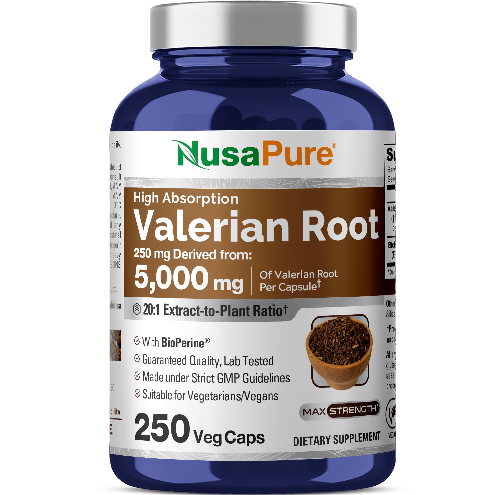 Best Valerian Root 1000mg 200 Caps (NON-GMO & Gluten Free) - Naturally Aids Sleep, Aids Anxiety, Helps With Stress Management - Made in USA - . - Order Free Risk