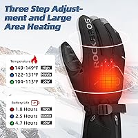 Vista 2 de ROCKBROS Guantes calefactables eléctricos con batería recargable térmica, guantes térmicos para hombres y mujeres, para pantalla táctil de invierno
