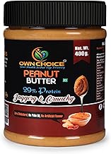 Ownchoice HIGH Protein JAGGERY Peanut Butter Crunchy 400g with 29% Protein & 7.60g Fiber, Whey Protein Peanut Butter, Zero Added Salt, Cholesterol Free, 100% Roasted Peanuts (400g, Crunchy)
