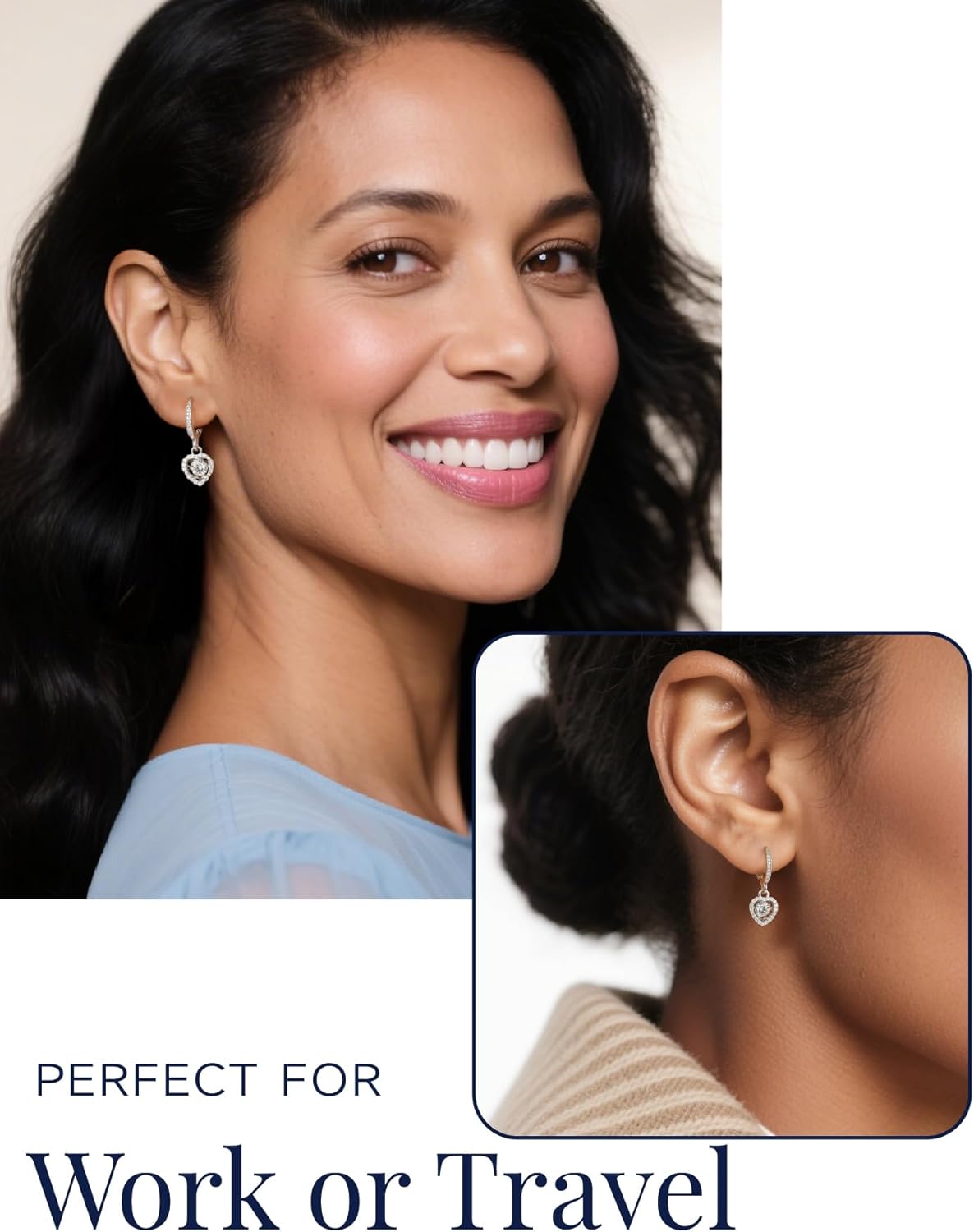 MomentWish Dangle Earrings for Women-925 Sterling Silver Moissanite Earring, Women's Gift for Valentine Birthday, D Color VVS1 Dancing Moissanite Hoops - Image 3