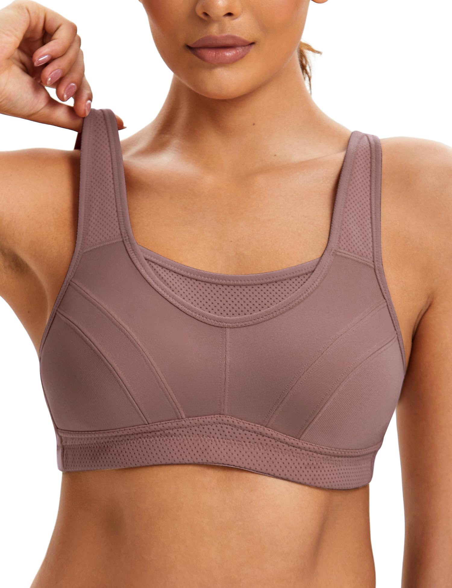 ZeroBound Women's Sports Bra High Impact Large Bust Full Coverage Workout Bras Adjustable Wirefree NO Padded Bra