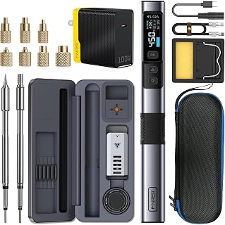 FNIRSI HS02 100W 유선 열 세트 인서트 도구 및 납땜인두 키트, 3D 프린터, 플라스틱, 전자 수리, 3S 고속 가열, 3가지 사전 설정 온도, M2-M8 스레드 황동 인서트 너트 및 팁 포함