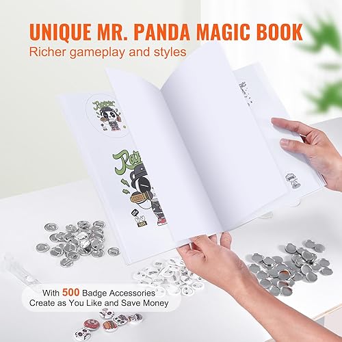 Miniatura 6 de VEVOR Máquina para hacer botones, fabricante de pines de 0.98 pulgadas0.984 in, kit de prensa perforadora de insignias sin instalación, suministros