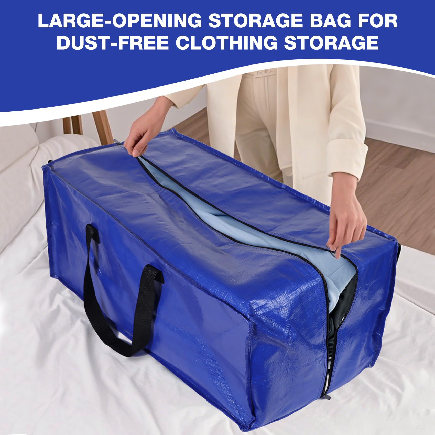 Confezione da 8 borse riutilizzabili in plastica resistente, per campeggio, viaggi, casa, camper, bagagli pieghevoli in tessuto, borse per trasloco per studenti universitari, dormitori, accessori