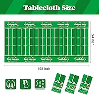 Vista 2 de Childom Decoraciones para Fiestas de Fútbol Americano, Paquete de 3 Manteles de Fútbol Americano Desechables de Plástico 54" X 108" Mantel