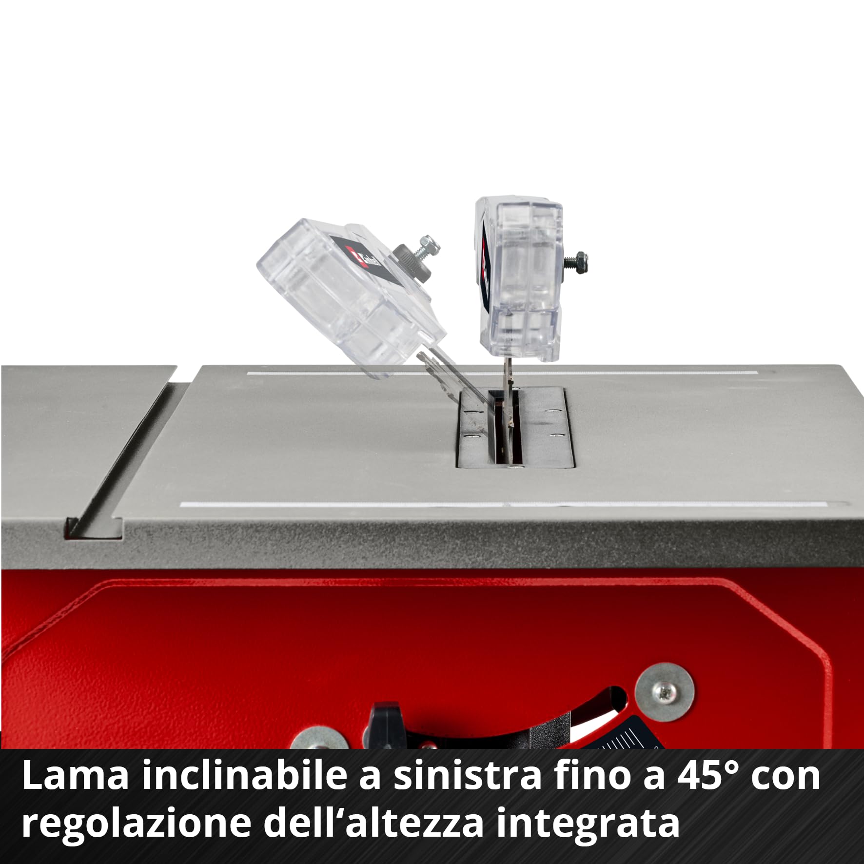 Sega circolare da banco Einhell TC-TS 8 (1200 Watt, altezza di taglio 45 mm, lama Ø 210 mm, guida angolare, battuta parallela, attacco di aspirazione nell'alloggiamento)