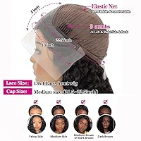 Vista 5 de Pelucas con malla frontal transparente de onda profunda Tipiuli de 13x4, de cabello humano rizado, para mujeres, 180% de densidad, sin pegamento