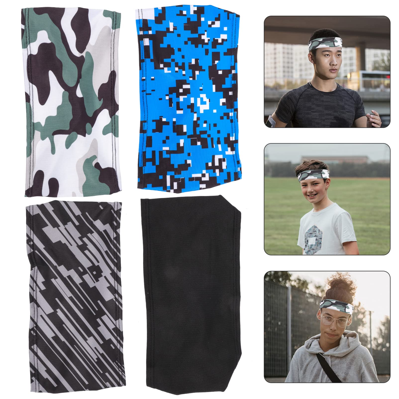 ibasenice Diademas Deportivas para Hombre Bandas Absorbentes De Sudor Headbands De Fitness Elásticos para Ejercicio Adecuadas para Correr Baloncesto