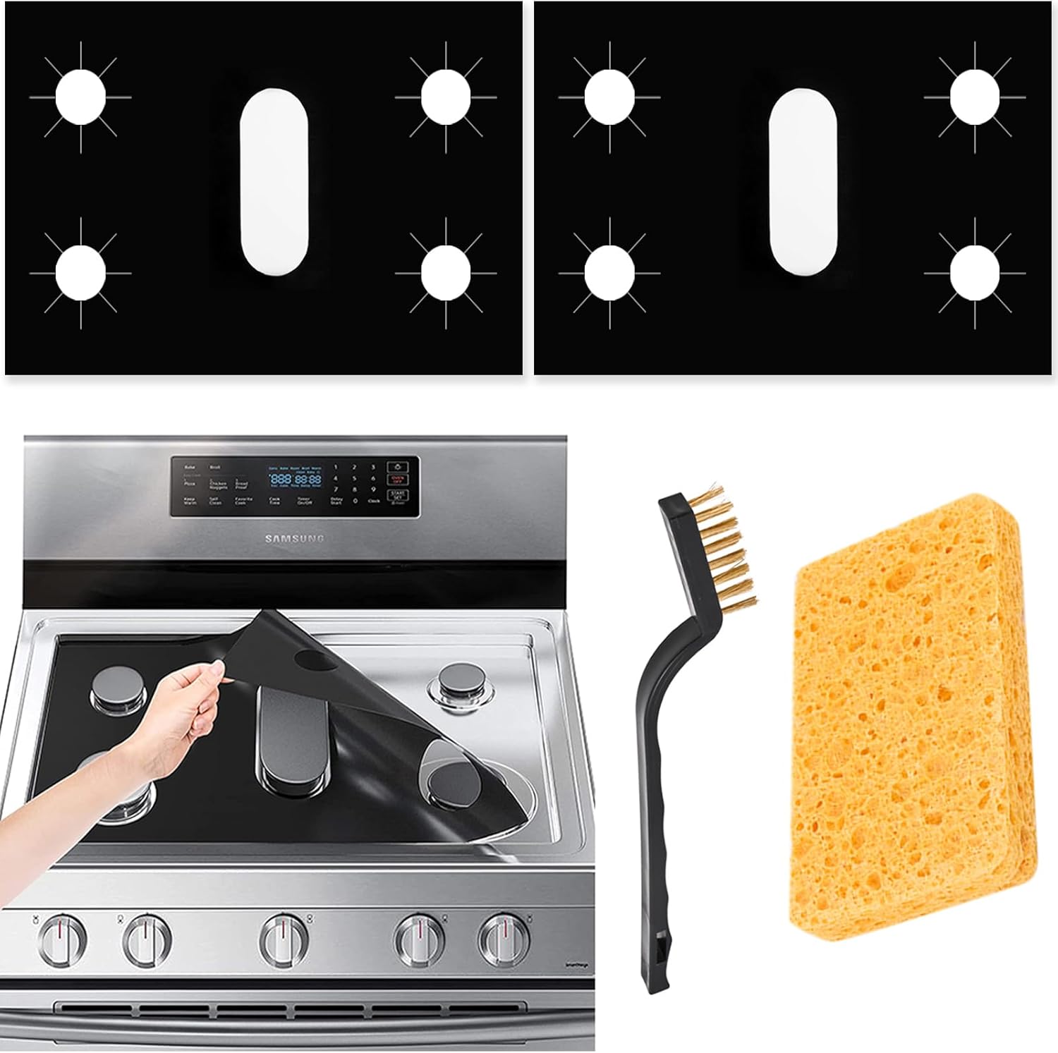 Stove Burner Covers Gas Stove Protectors for Samsung LG Gas Range