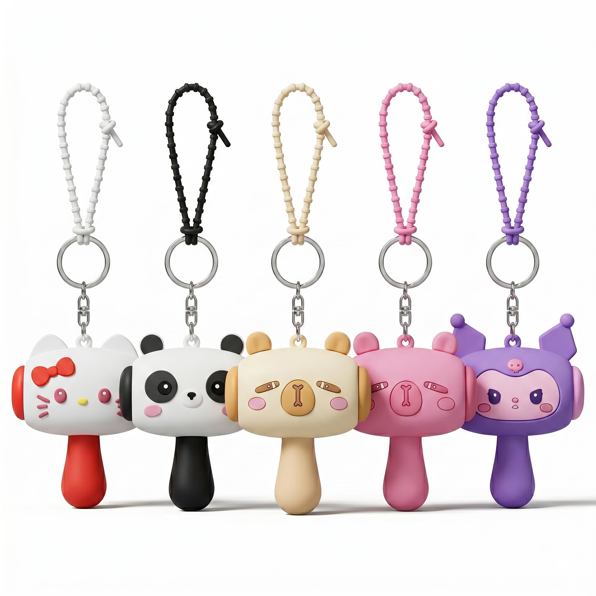 Cute Cartoon Bear Hammer Keychain - Kids Toy -2