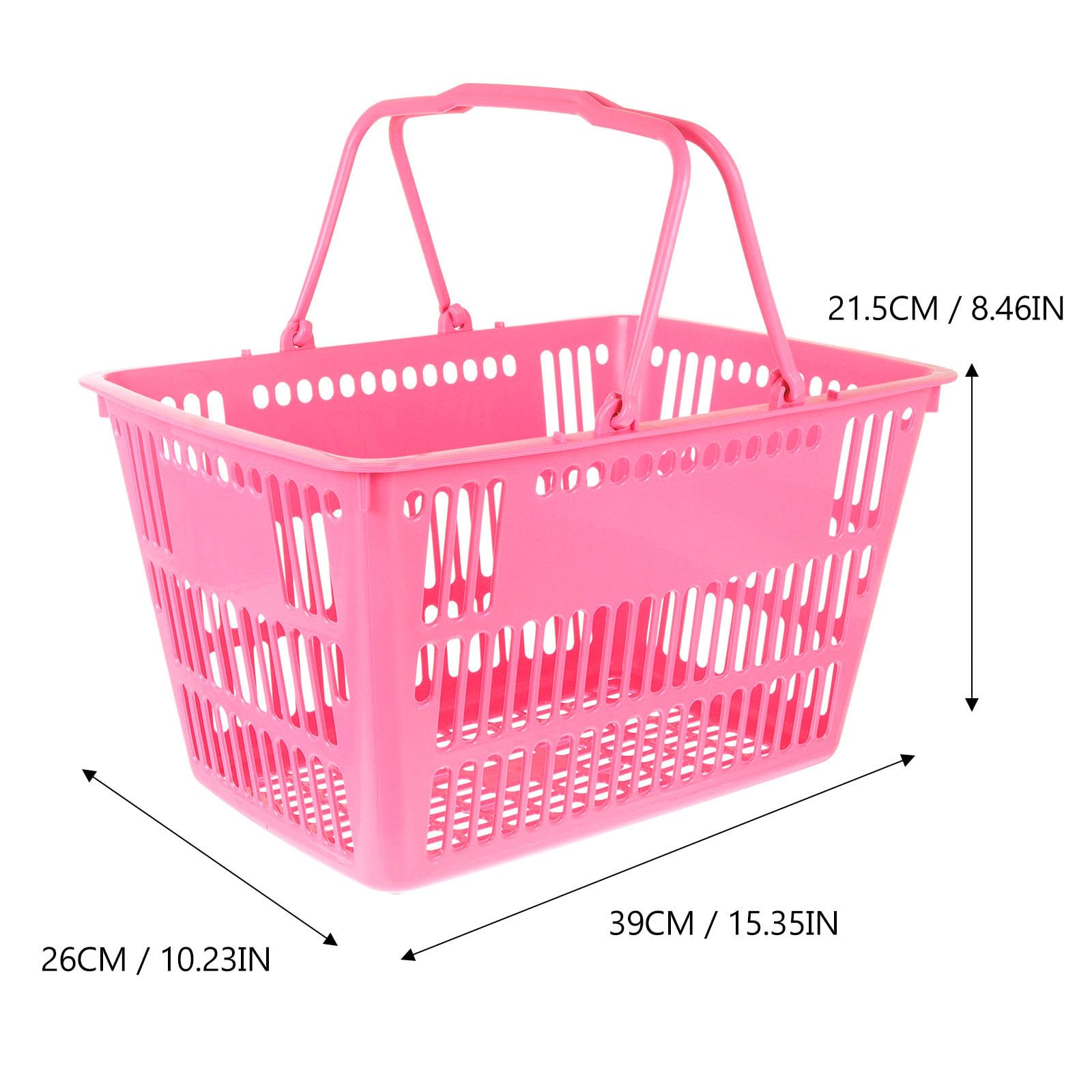 Cesta y Resistente Corrosión Práctica de Compra con Asas Portátiles de Plástico para Supermercado y Organización de Artículos Varios