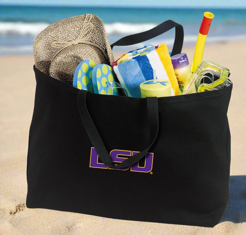 Broad Bay JUMBO LSU Tote Bag or Large Canvas LSU Tigers Shopping Bag