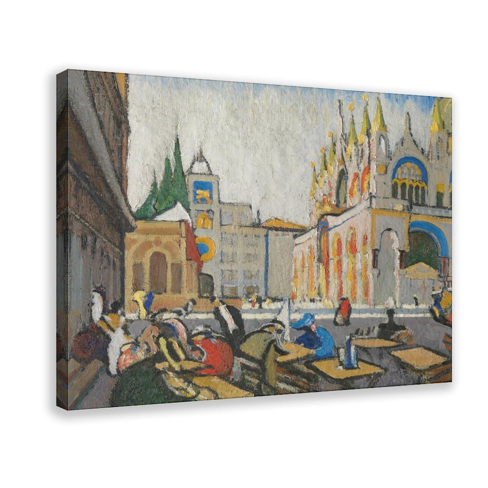 DFJyjFGJJ Jules Schmalzigaug,San Marco from The Piazetta Wall Decoration Poster Family Bar Restaurant Garage Cafe Art Sign Gift 12" L X 18" W