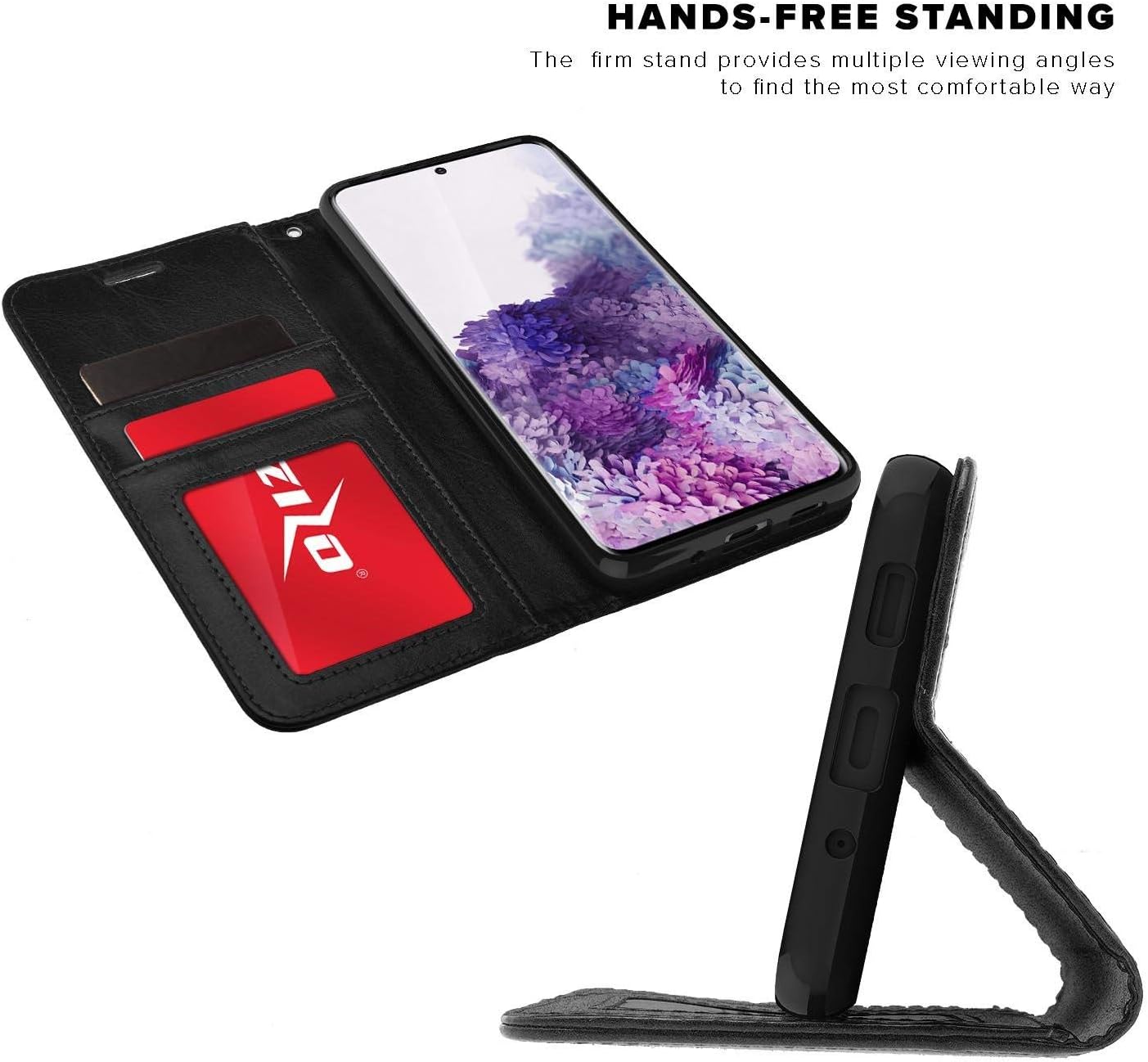 ZIZO Wallet Series for Galaxy S20 Ultra Case - Black Leather