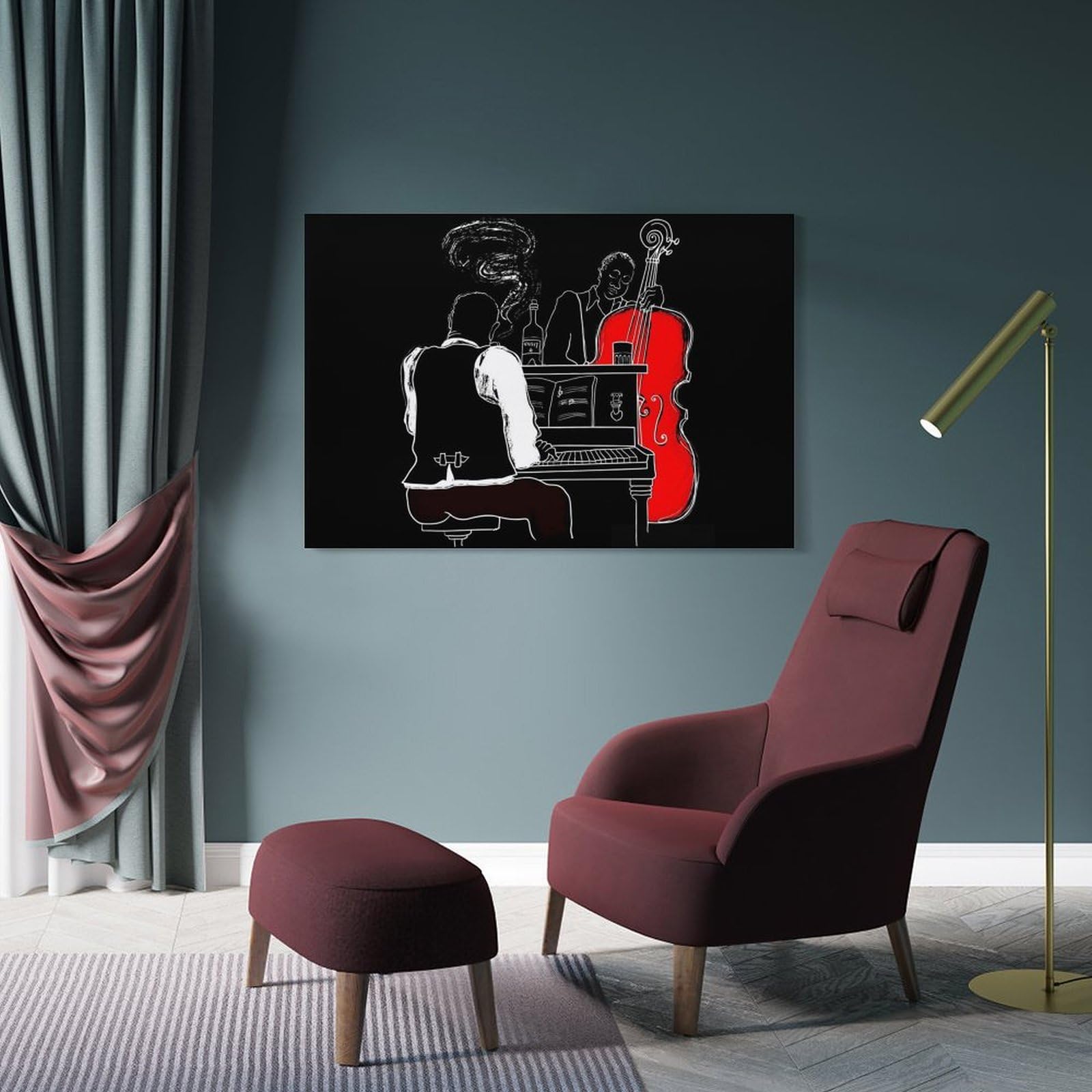 Amazon.co.jp: Musicians Jazz Piano Illustration 音楽ジャズ図