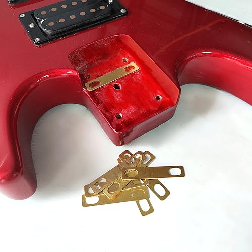 Miniatura 7 de 8 piezas SAPHUE guitarra cuello cuñas 4 piezas 0.008in, 2 piezas 0.020in y 2 piezas 0.039in de espesor latón cuñas para guitarra y bajo atornillado