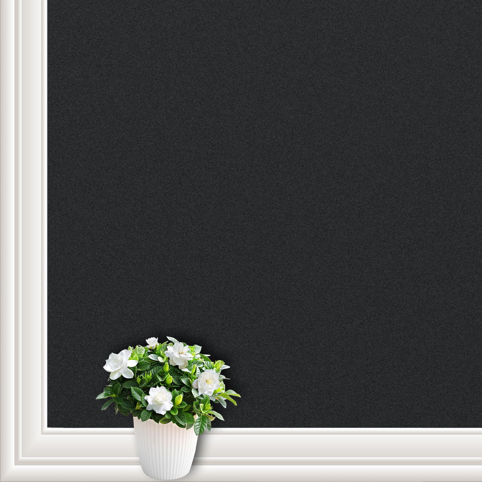 NINETREX Blackout Window Privacy Film,Darkening Window Tint Black Opaque Covering 100% Light Blocking Static Cling Sticker for High Privacy,（35.4 x 78.7inch,Black）