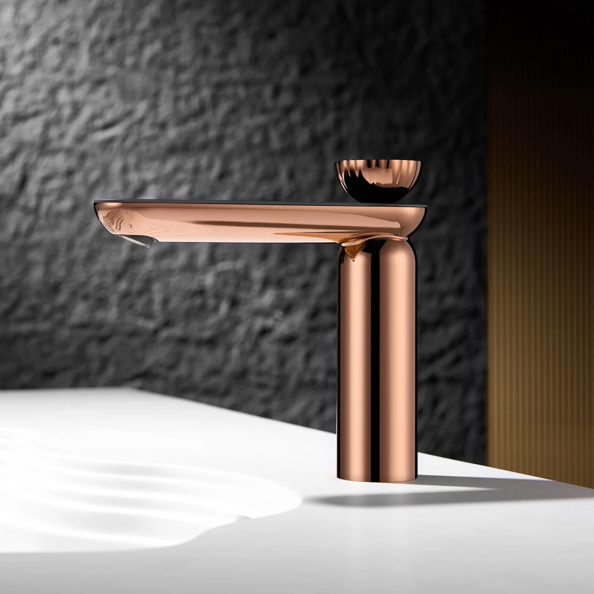 Robinet mitigeur eau chaude/froide or rose lavabo salle de bain numérique