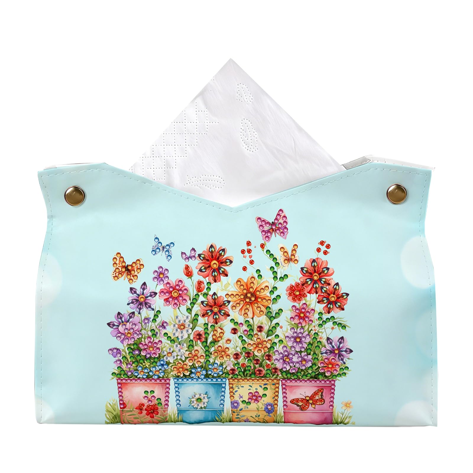POETRYDRAW Butterfly Garden Diamond Art Tissue Box for Adults