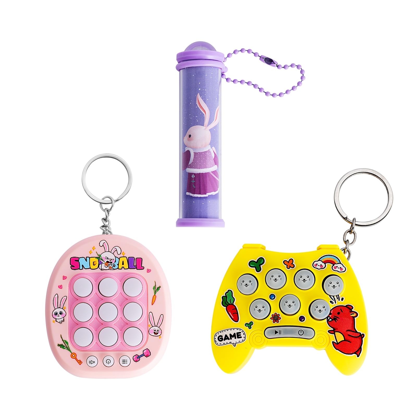 MiniTic-Tac-Toe Key Chains, Fast Push Pop It Game Whack-a-Mole Toy Backpack Pendant, Kaleidoscope for Kids, Creative Funny Gift Set, Ideal For Friends/Children's Gifts