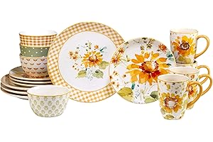 Certified International Sunflowers Forever 16 Piece Dinnerware Set