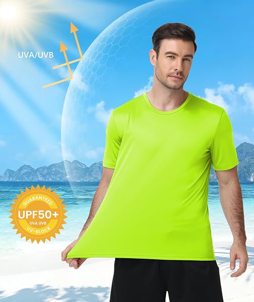 ZITY Rashguard 5 Pack Men's UV Short Sleeve UPF 50+ Quick Dry Breathable Training T-Shirt Running T-Shirt - 5