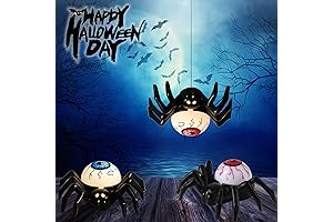 12-Pack Glowing Plastic Spiders with LED Lights for Halloween Decorations