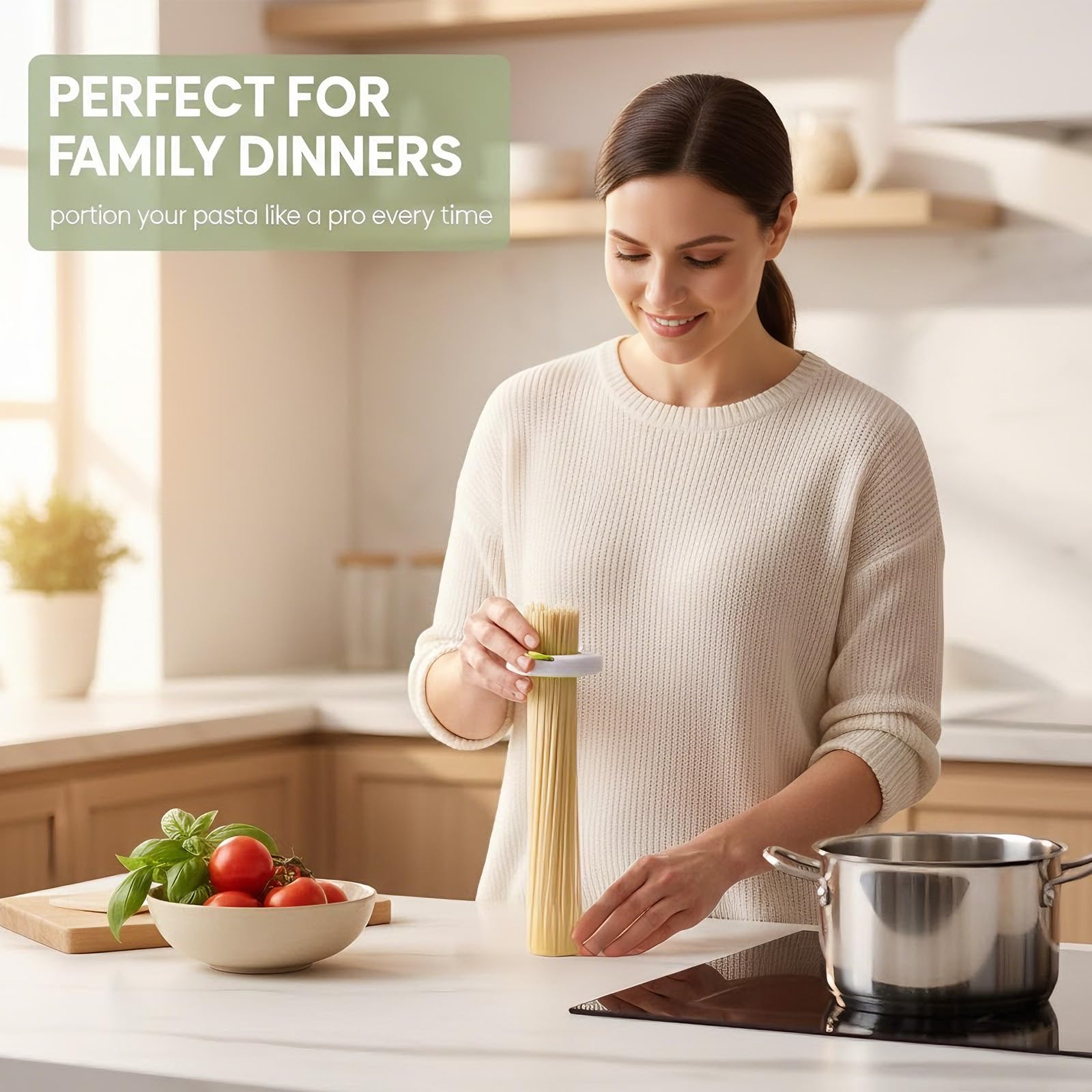 Medidor de Espaguetis con 4 Orificios - Gadget de Cocina para Control de Porciones de Pasta - Utensilio Práctico y Duradero