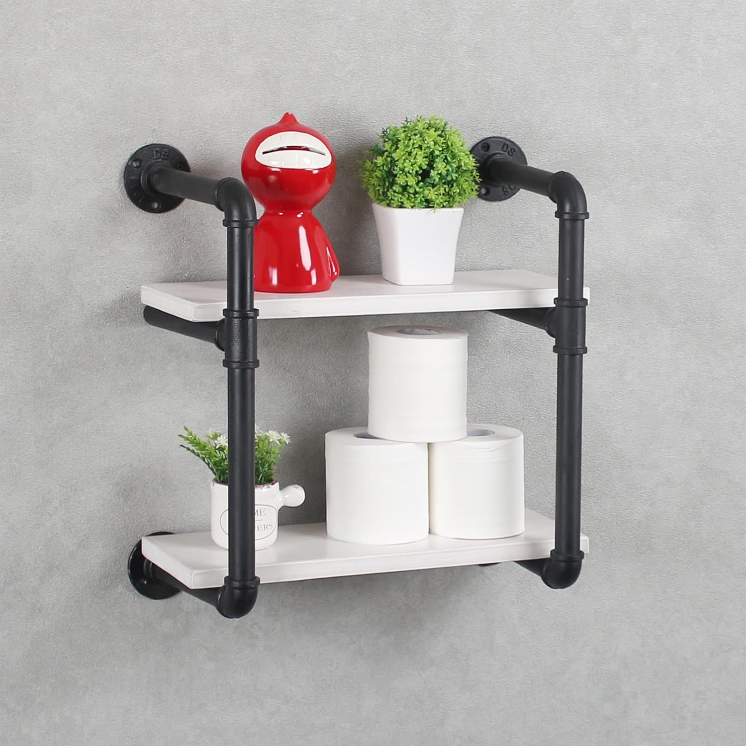 Buy Industrial Pipe Shelving Bathroom Shelves Wall Mounted,2Tier