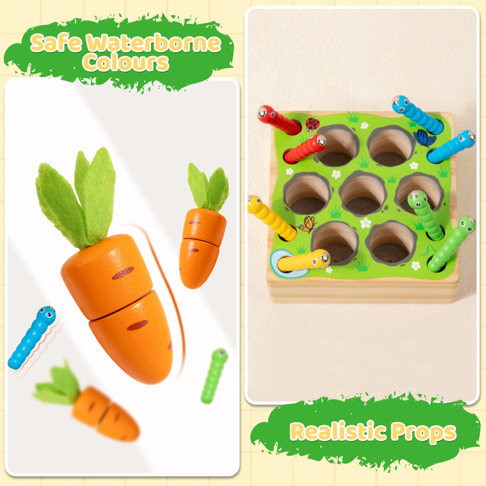 XIAPIA Giocattoli Montessori in Legno per Bambini 1 2 3 Anni, Giochi Sensoriali Abilità Motorie, Giocattoli Educativi 1 Anni, Regali di Compleanno per Bambini