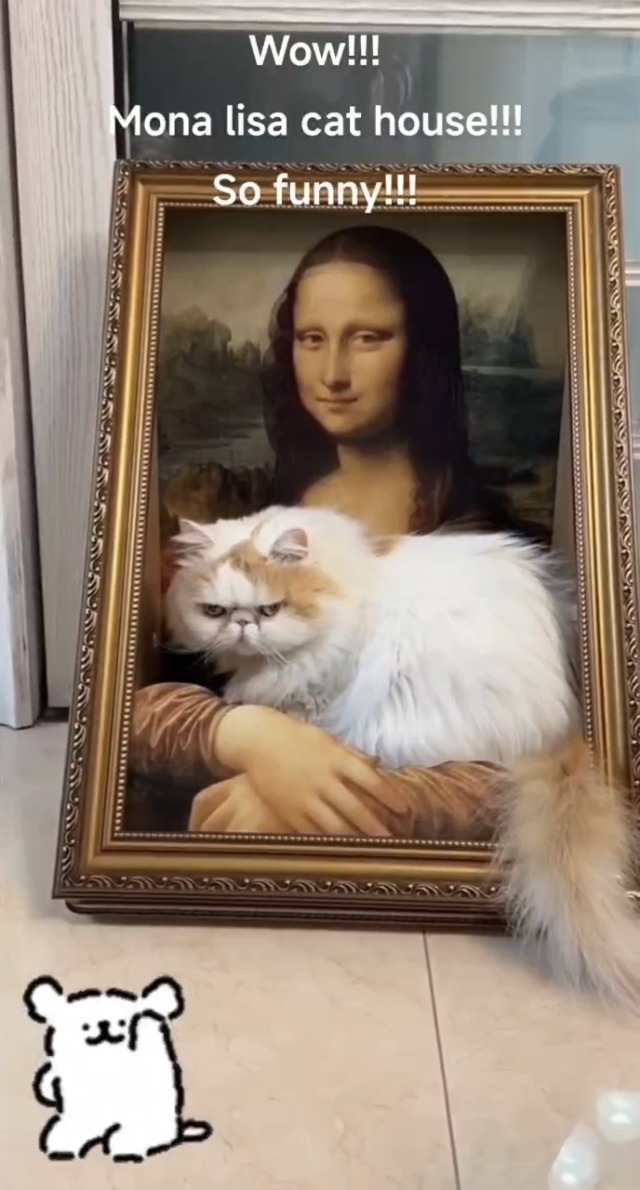 Mona Lisa Frame Cat Bed Ona Lisa Cat Scratcher Bed, Cat