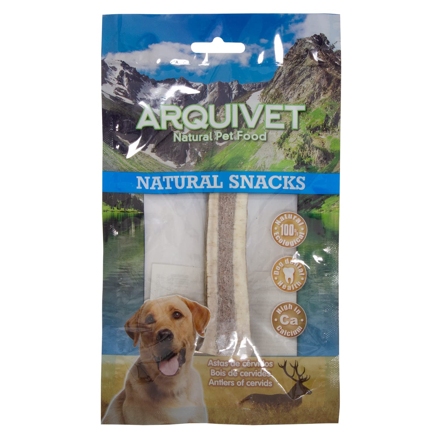 ARQUIVET Poroża jelenia dla psów - 100% naturalne - Gryzak dla psów - Hipoalergiczne poroża jelenia - Gryzak dla Canes - Psy do żucia - S (25-50 g)