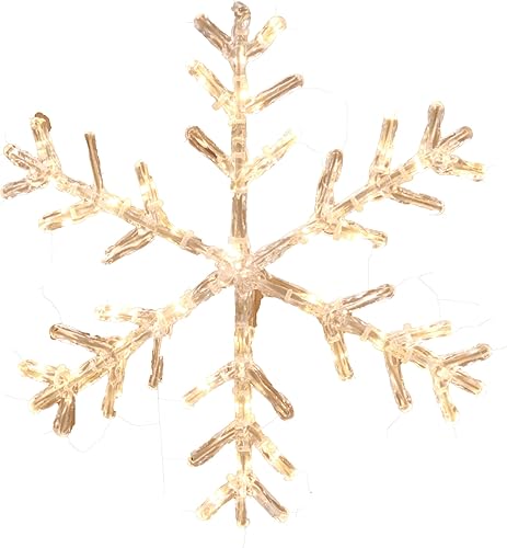 Miniatura 8 de ooLALoo Luz LED de copo de nieve para ventana, luz acrílica blanca cálida con forma de copo de nieve, silueta de copo de nieve, funciona con pilas,