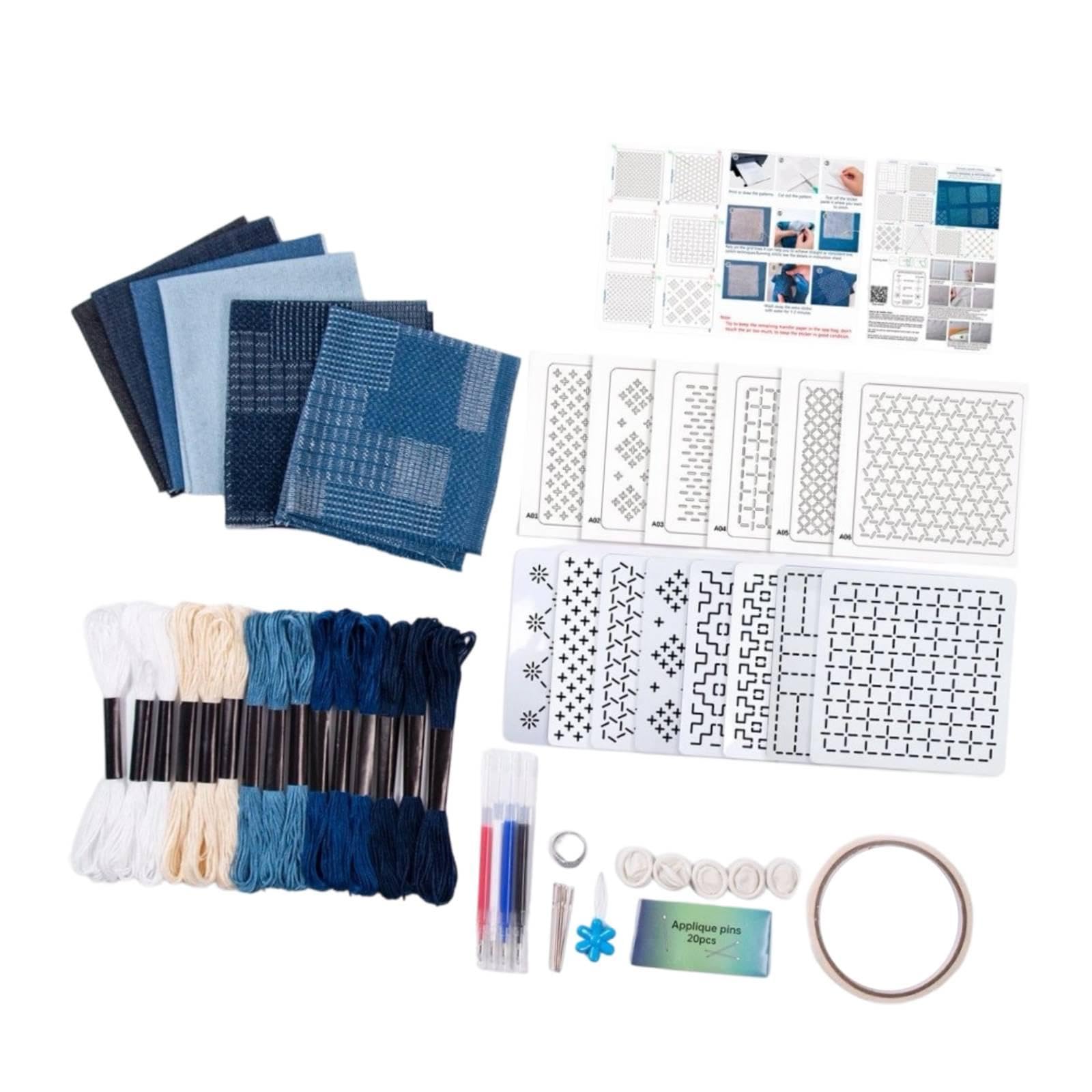 Plantilla Kit Plantillas Bordado Japonés con Dedal y Accesorios Material PVA Adecuado para Principiantes Costura Diseño de Prendas Arte, Style a, Individual