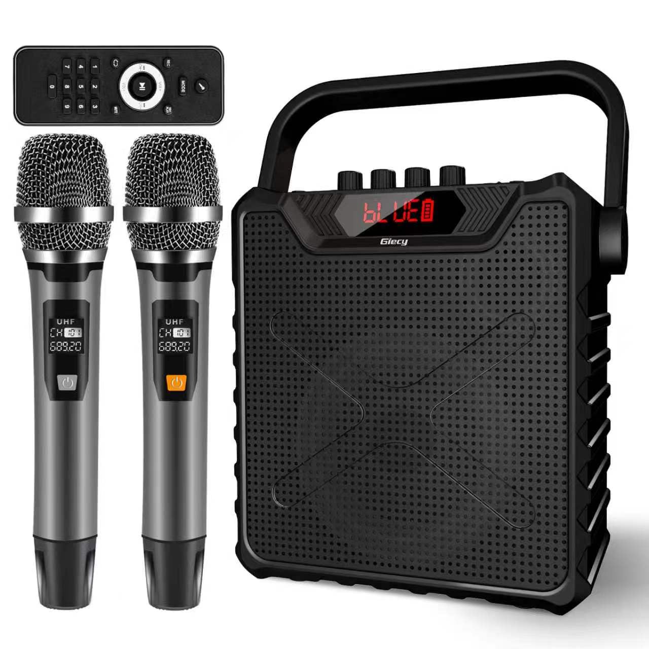 Giecy G900 ポータブルスピーカー&マイク Amazon | Giecy スピーカーセット 拡声器 ワイヤレスマイク2本
