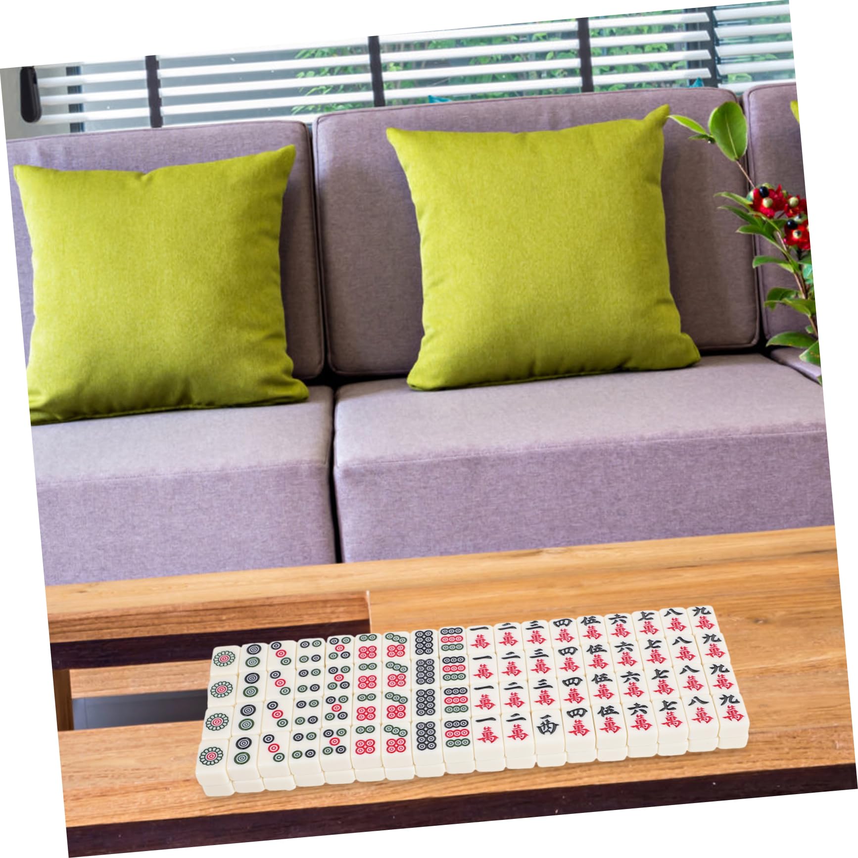 Jeu de Mahjong de Voyage Mini, Lot de 1 Set de Set, Long Coffret | Impression Nette, Accessoires Complets, Format Léger, pour Fêtes et Maison
