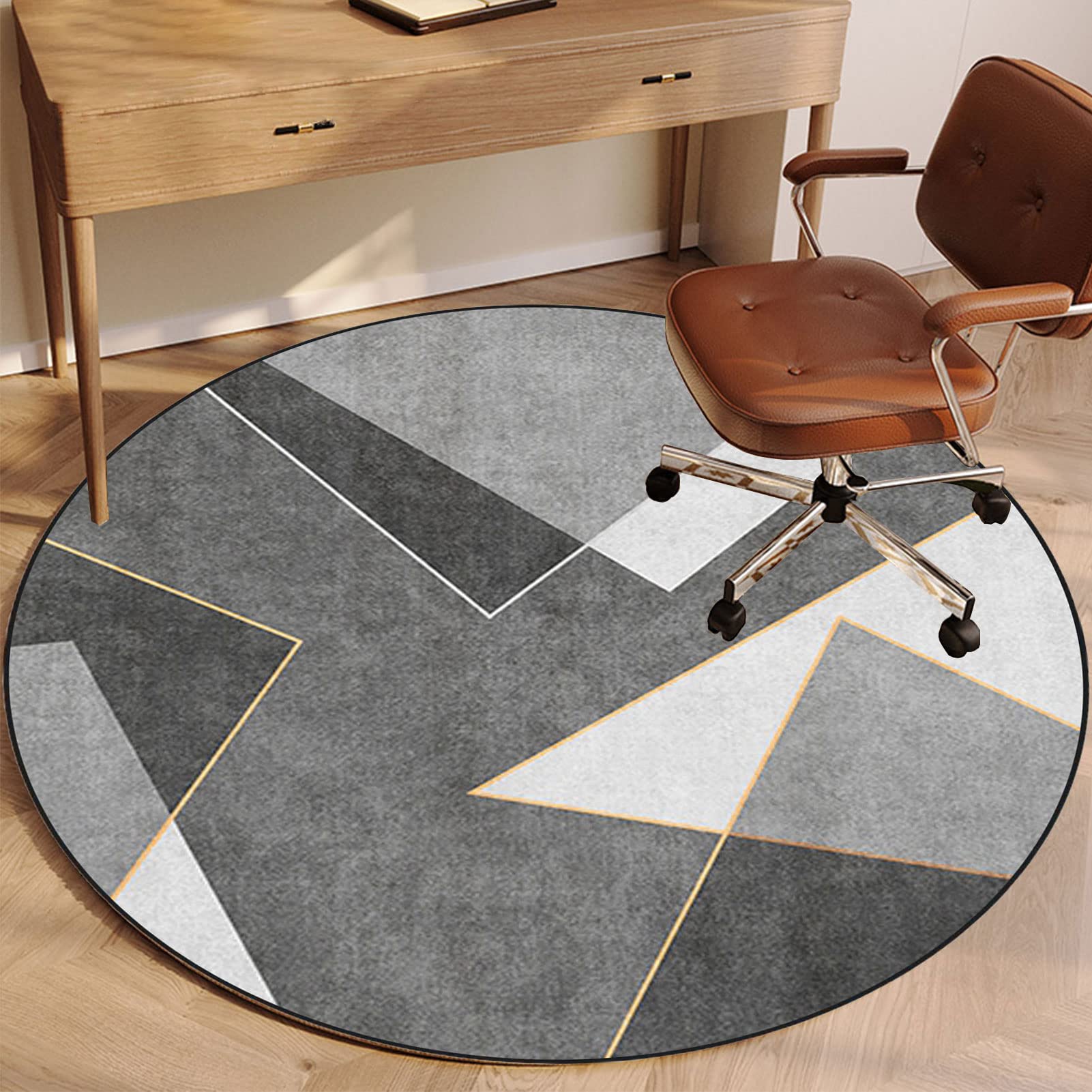 EYZO Chair Mat - Office Chair Mat For Carpet And Hardwood Floor Gaming Chair Mat Round 80 cm Carpet Protector Chair Mat Desk Chair Mat For Office Chair Floor Mat Anti Slip Home Office Gaming Room