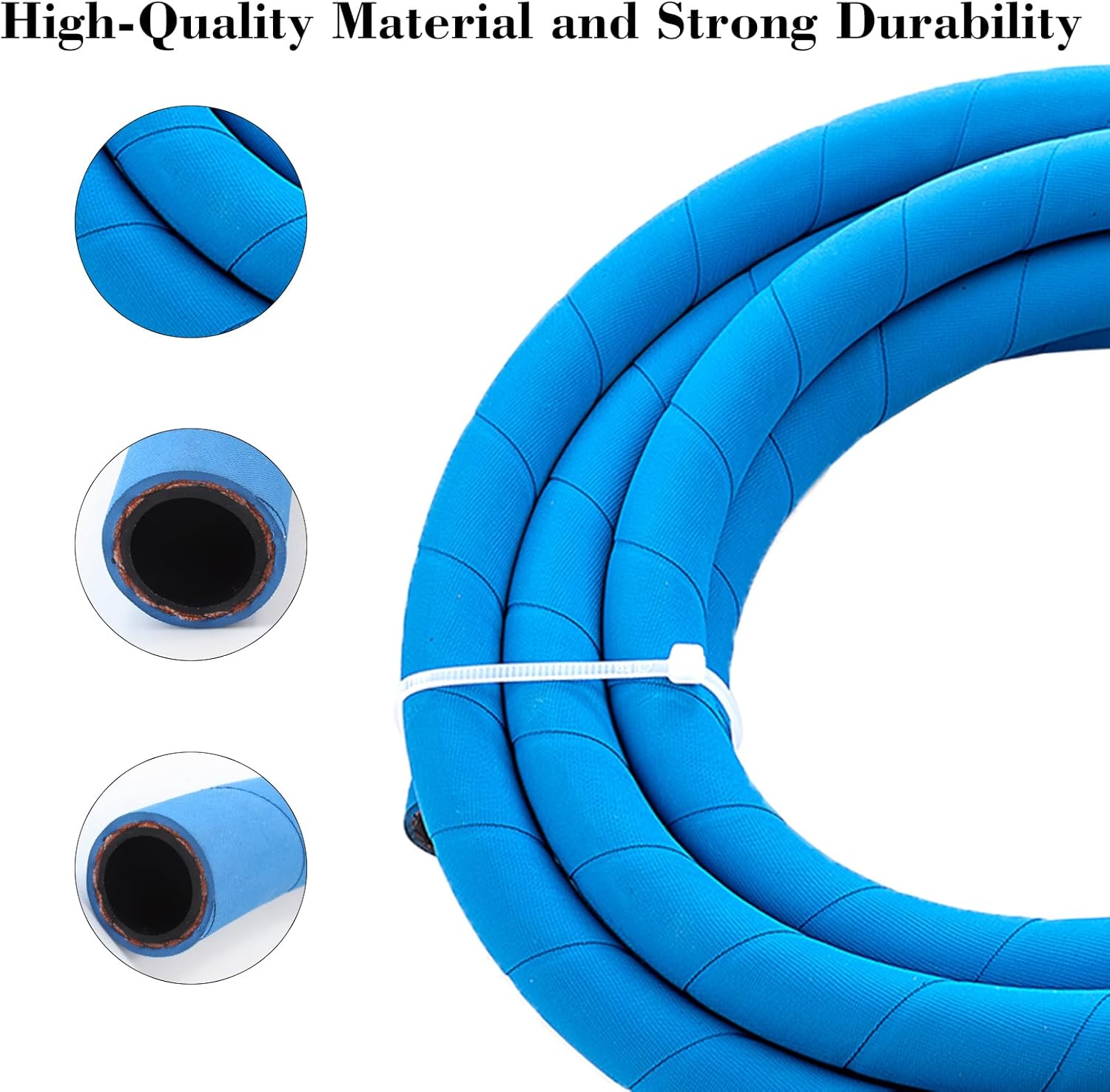 Fuel Line Hose Kit 6AN 3/8" High Pressure with Push Lock Fittings for Fuel Systems Engines Tube Hose 20FT Blue