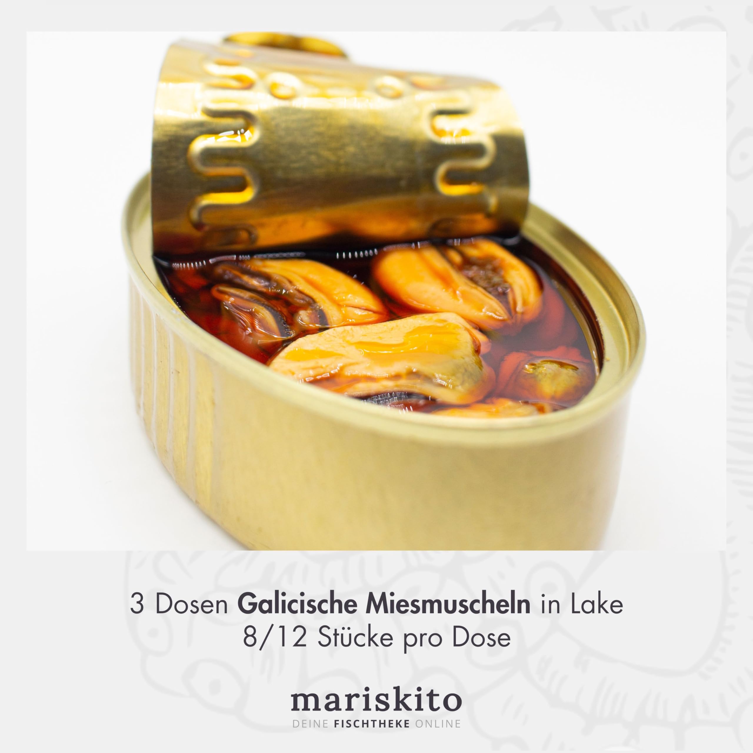 MARISKITO | Paket La Mar de Gourmet - 12 Gourmetkonserven - Dosen mit Galicischen Konserven - Geschenkkorb - Delikatessen-Produktset