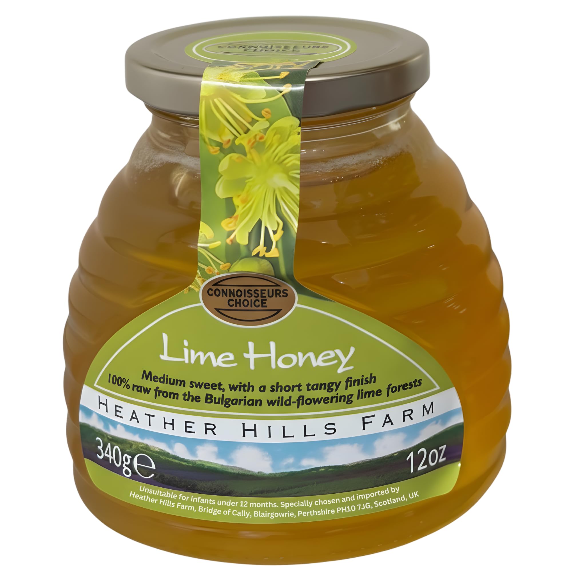 Raw Bulgarian Lime Honey | 12oz (340g) Jar for a Refreshing Twist of Natural Goodness | Pure Delight | 100% Pure, Unfiltered, and Unpasteurized