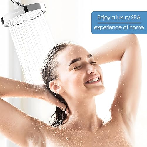 Miniatura 8 de AISINYI Cabezal de ducha de alta presión, cabezal de ducha moderno de lujo de 6 pulgadas con reemplazo ajustable perfecto, restrictor extraíble,