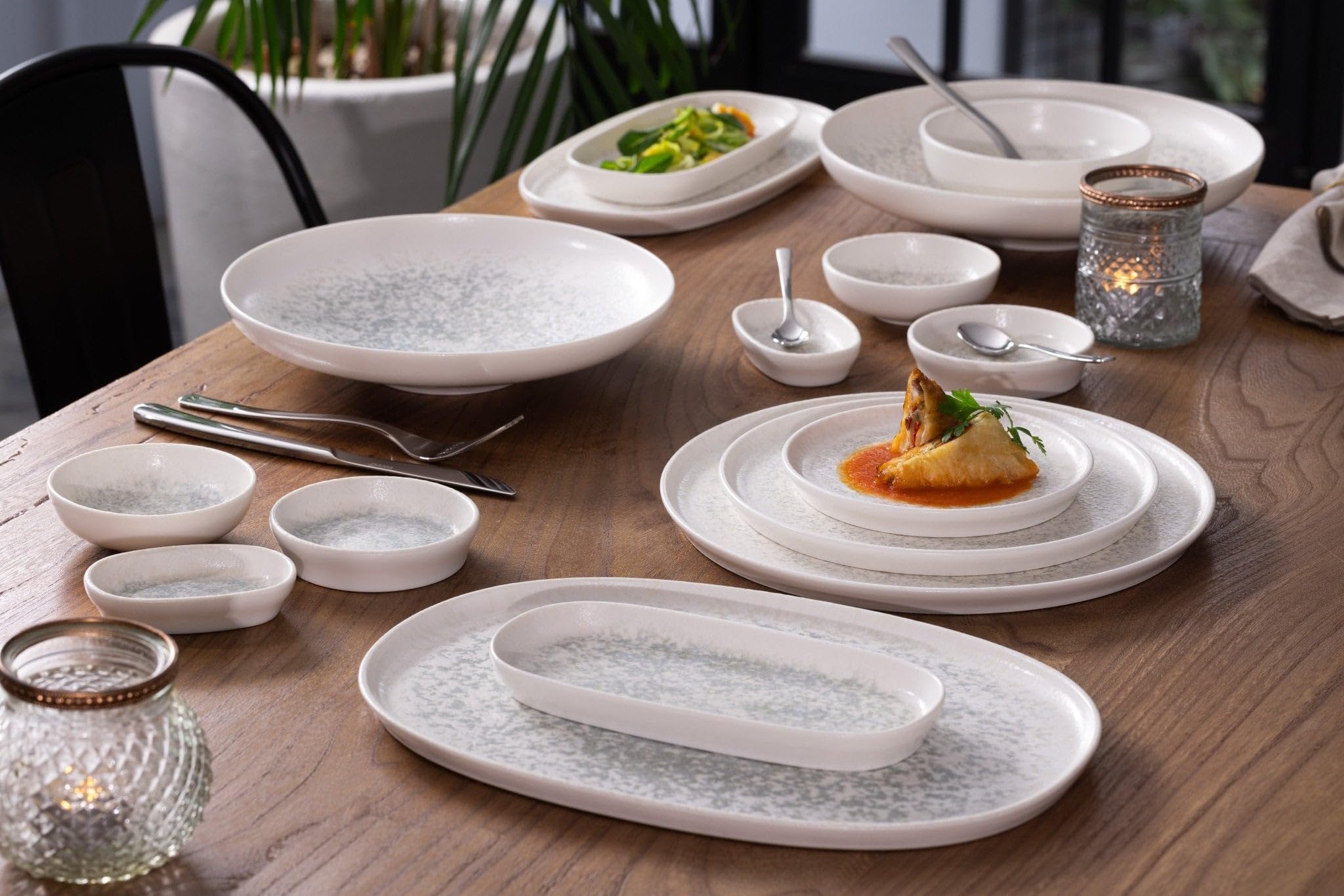 Bonna Zestaw obiadowy - Lunar Ocean - 24 sztuki - 6 Osób - Porcelana