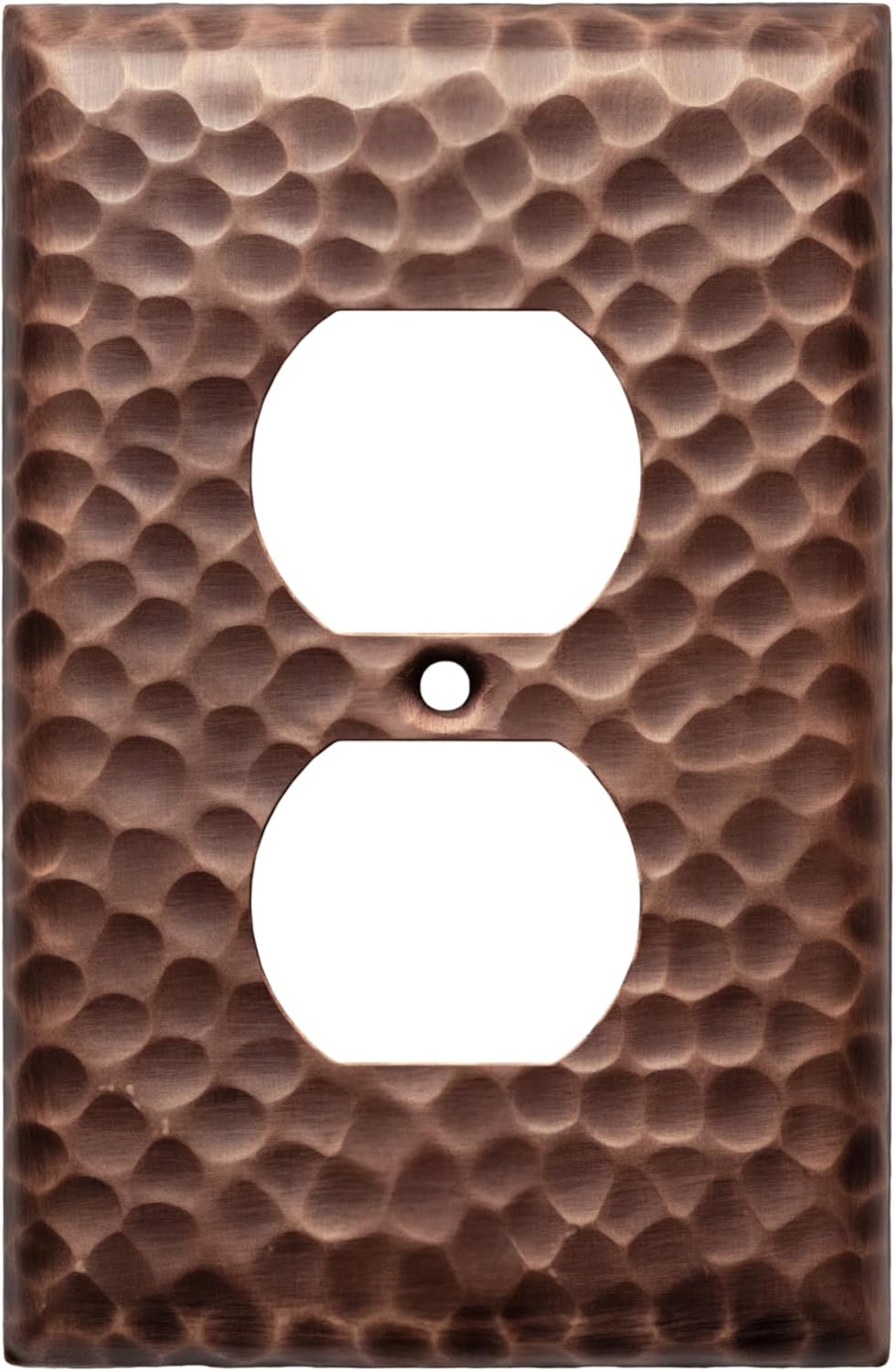 Monarch Abode Duplex Outlet Cover Plate – 1-Gang Antique Copper Plug Wall Plates, Electrical Outlet Cover Plates, Electric Outlets Covers, Hand Hammered Decorative Outlets Covers Wall Plate, Pack of 3
