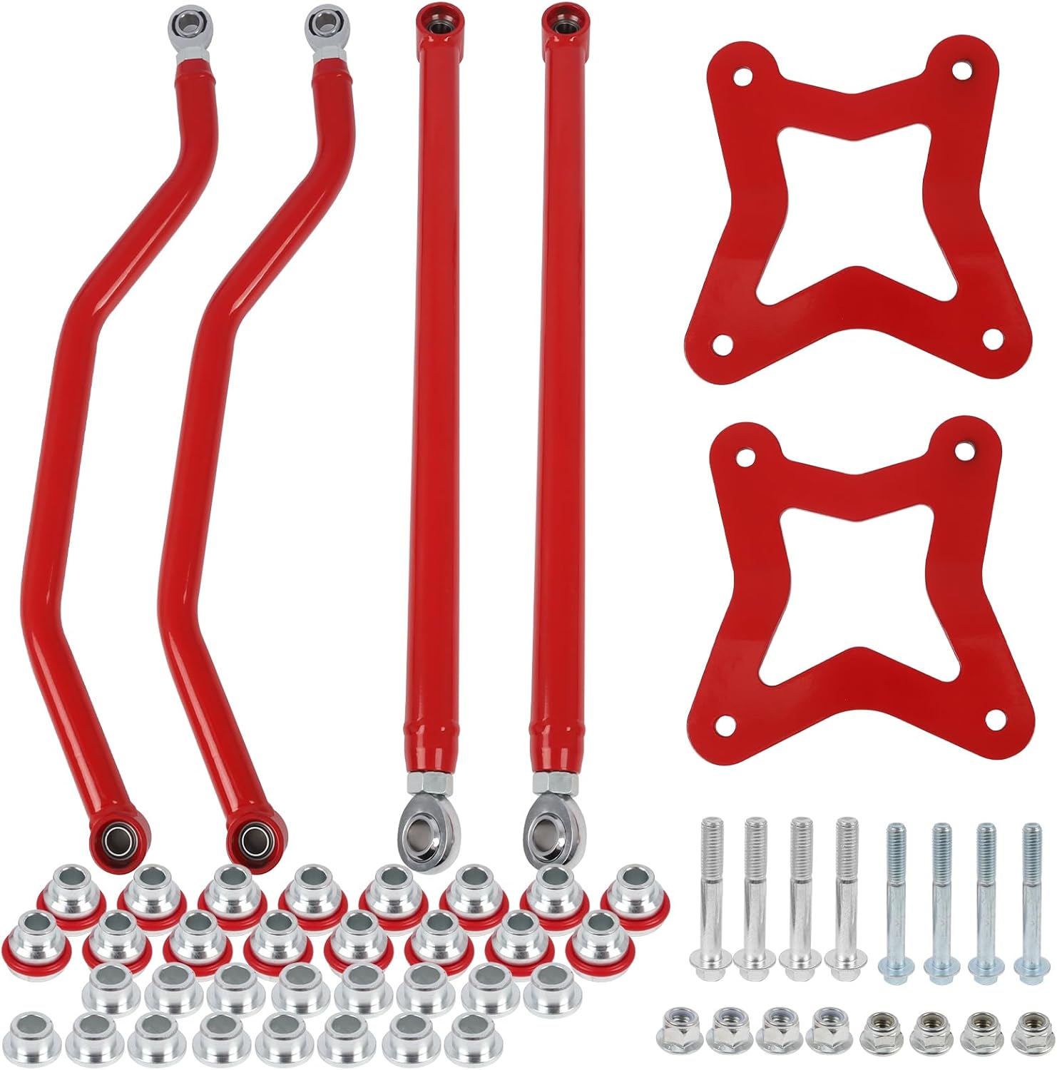 High Clearance Rear Radius Arms/Rods for 2014+ Polaris RZR XP 1000/ XP 4 1000, Heavy Duty Steel A-Arms with Carbon Steel Bushings/Adjustable Heim Joints - Black