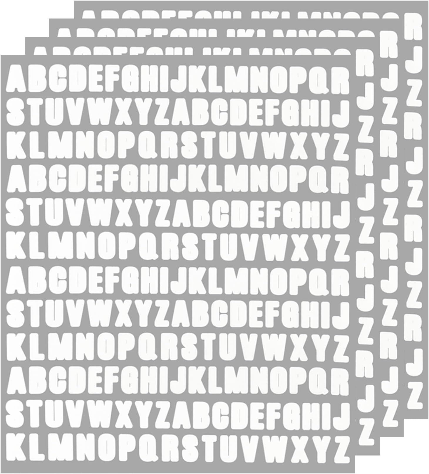 832 Pcs 0.5 Inch Small Letter Stickers,Self Adhesive Alphabet for Scrapbook Notebook Files CDs Inventory Classification(4 Sheets,White)
