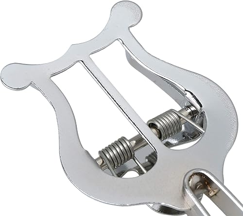 Miniatura 5 de lovermusic Reemplazo de clip de música con abrazadera de lira de marcha de trompeta plateada para piezas de instrumentos