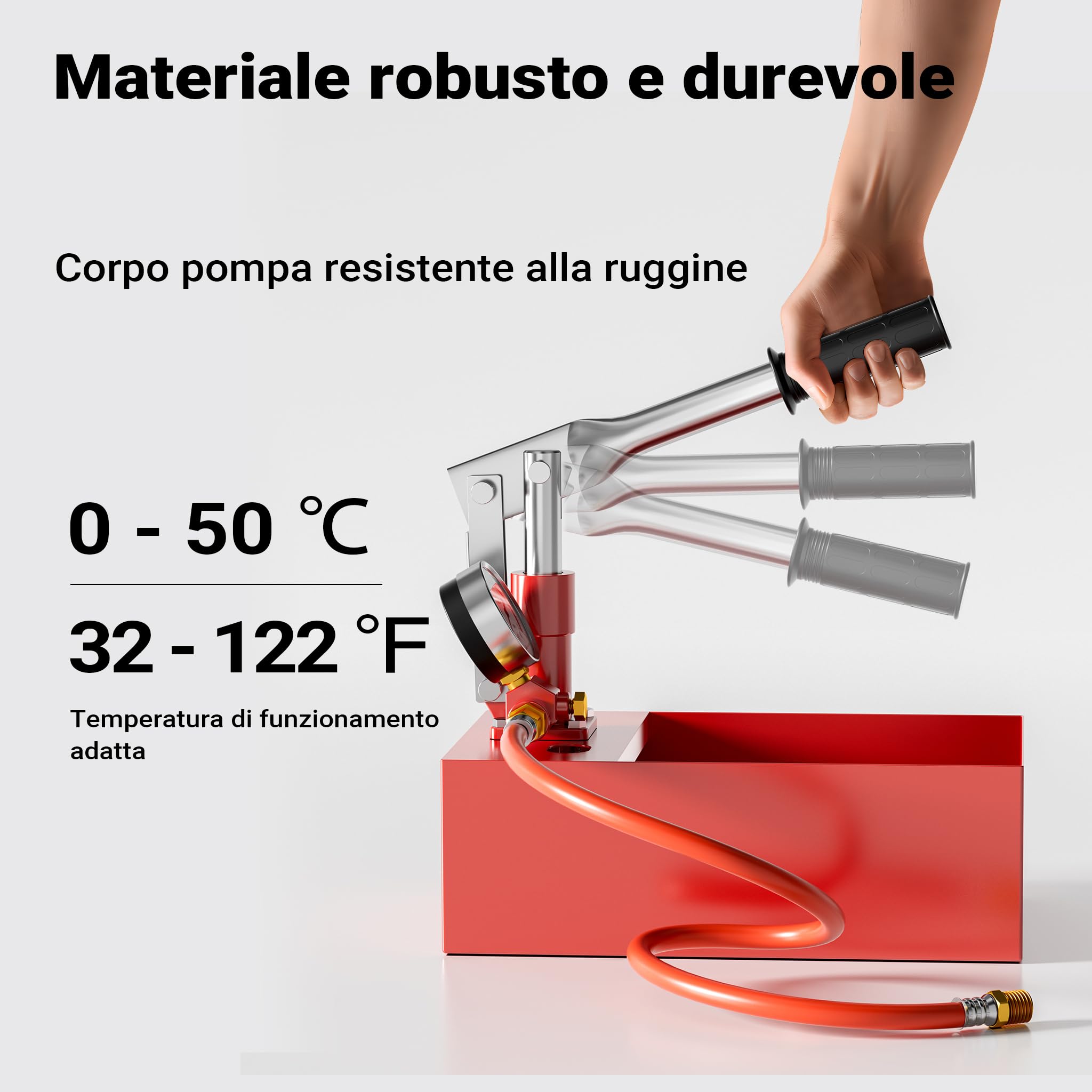 Pompa di riempimento e collaudo 25 bar per impianto solare riscaldamento acqua