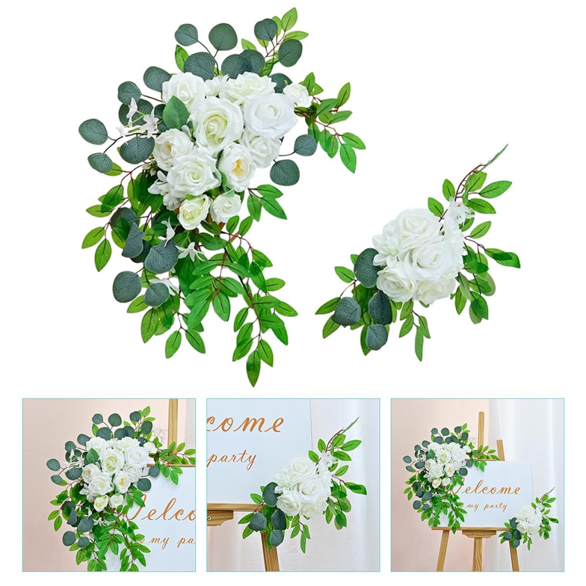 Künstlicher Blumenbogen aus Seidenstoff Langlebige Hochzeitsdekoration für Empfang und Events Einfache Anwendung Tischdeko für Hochzeit und Feier